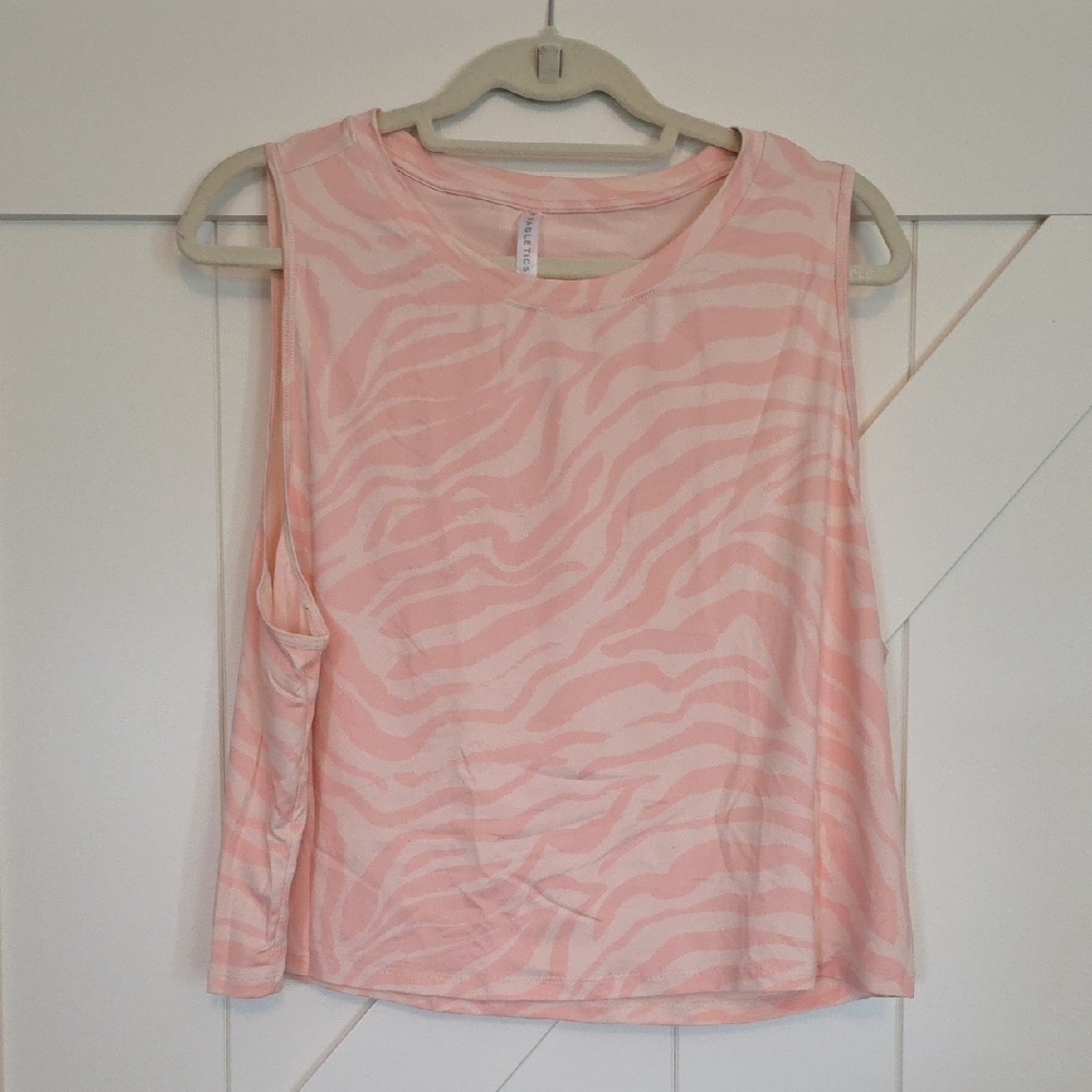 Fabletics Pink Zebra-Patterned Tank Top